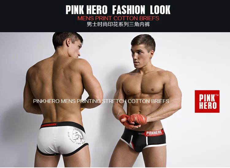 Pink Hero Brand Sexy Fashion Men's Underwear Mens Print Cotton Boxers Promotion Hot Man Shorts Men | Мужская одежда
