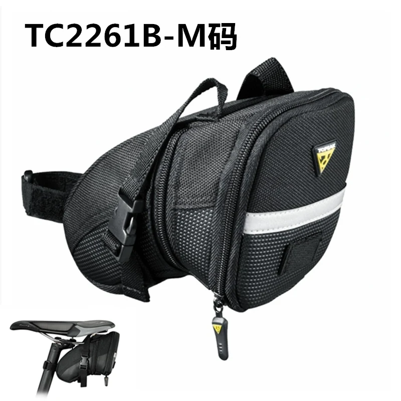 Topeak Aerodynamic Велосипедное Сиденье Сумка 4 размера велосипедное седло Паньер дорожный велосипед подседельный пакет MTB Bicicleta быстрый выпуск велосипедная сумка - Цвет: BLACK TC2261B-M