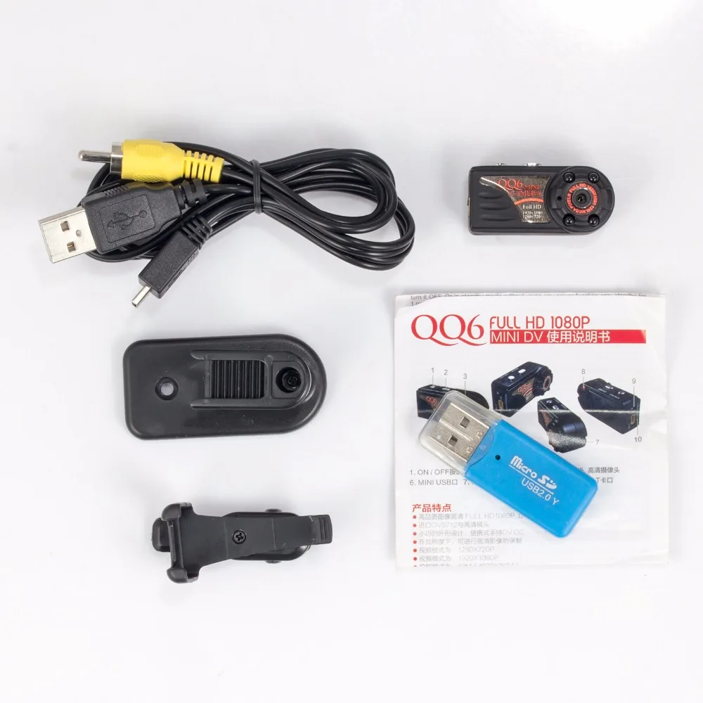 QQ6 мини камера Full HD 1080P широкоугольная DV DVR ИК ночного видения датчик движения веб