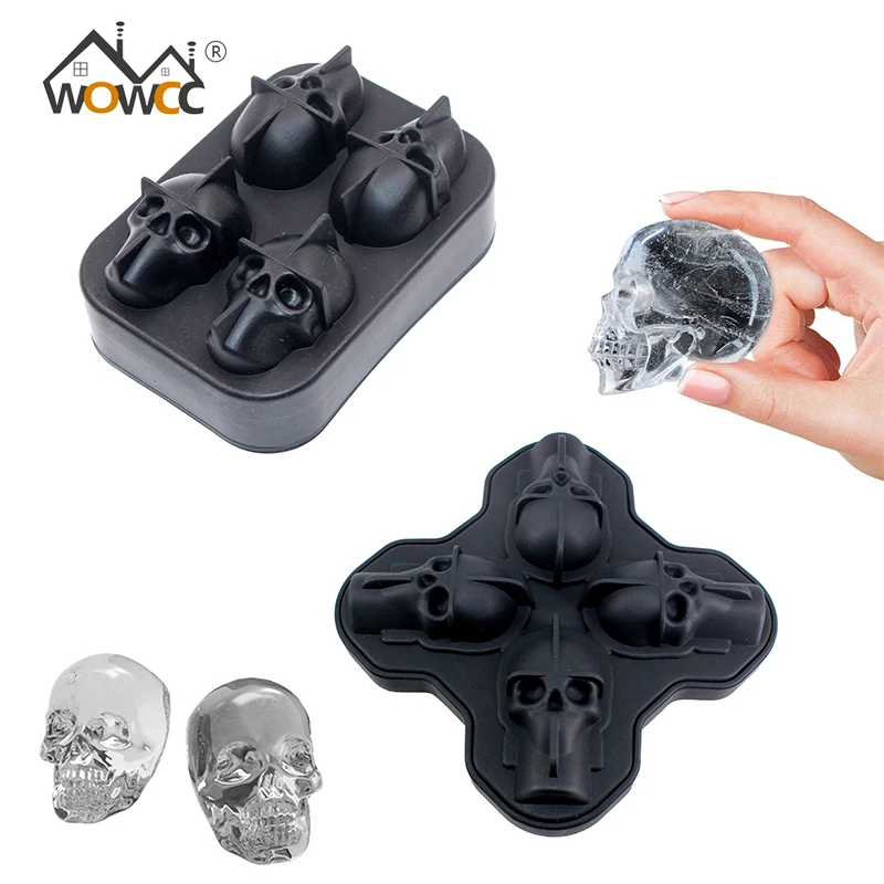 Силиконовые 3D формы WOWCC в виде черепа кубика льда форма для виски коктейля
