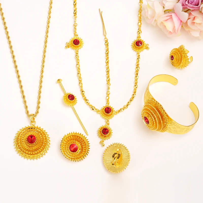 Bangrui модные большие комплекты ювелирных изделий в эфиопском стиле с волосами шт.