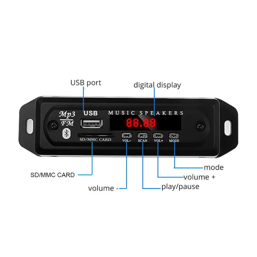 Bluetooth MP3 плеер декодер доска автомобильный fm-радио модуль Поддержка FM TF USB AUX аудио адаптер беспроводной автомобильный комплект 12 В