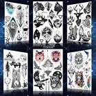 Черная сова, Орлан, сексуальные черные татуировки на заказ, наклейки, звезда, Женское боди-арт, временная татуировка, треугольник, искусственные галактические татуировки для детей