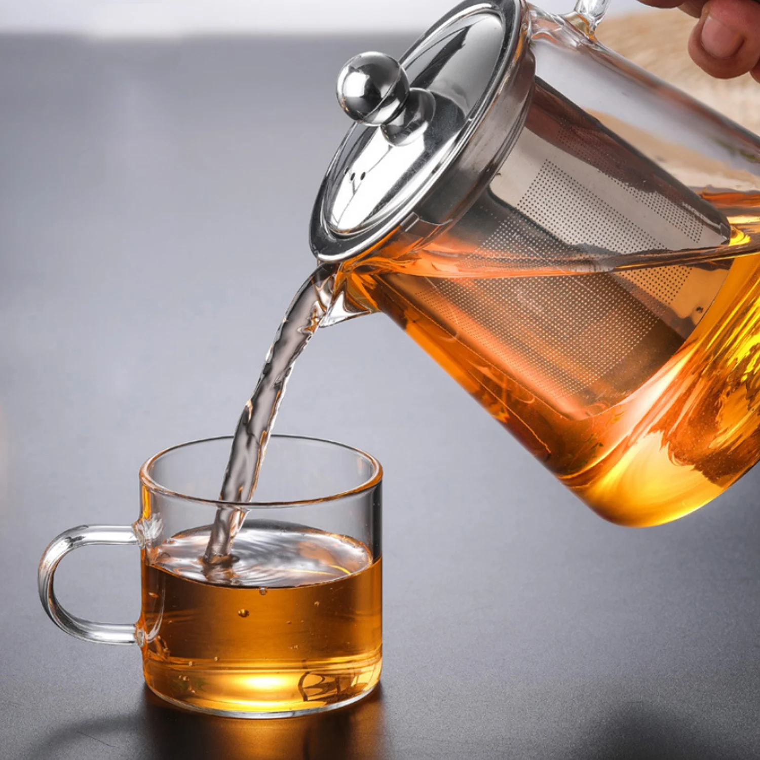 Behogar 450 мл 750 Чай горшок прозрачный Стекло высокое Температура стойкий лист цветок