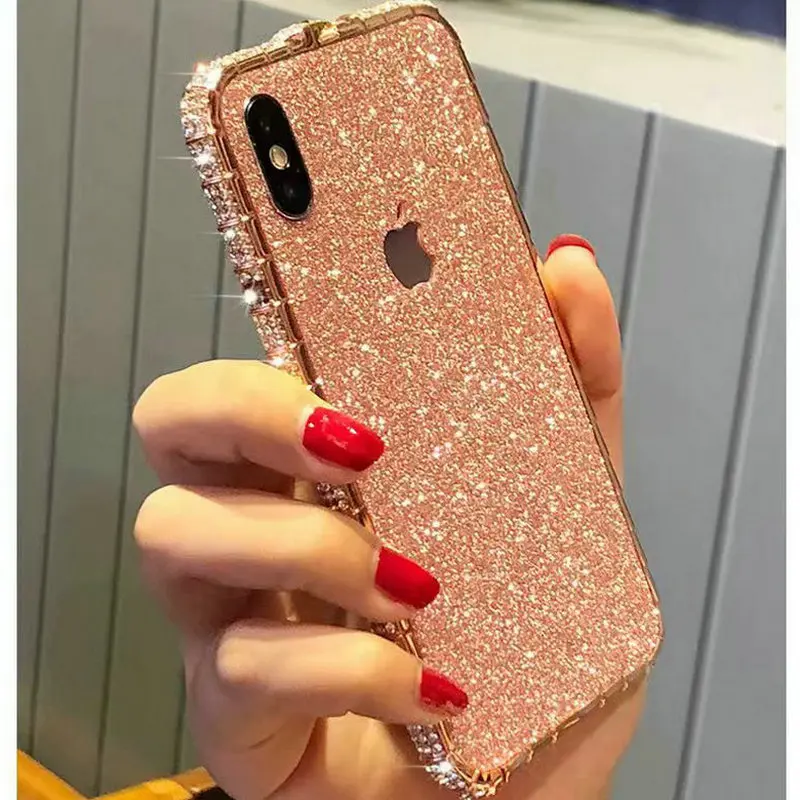 10 шт./лот для iPhone 8 7 6S Plus Алмазный чехол-бампер со стразами блестящий XR Xs Max |