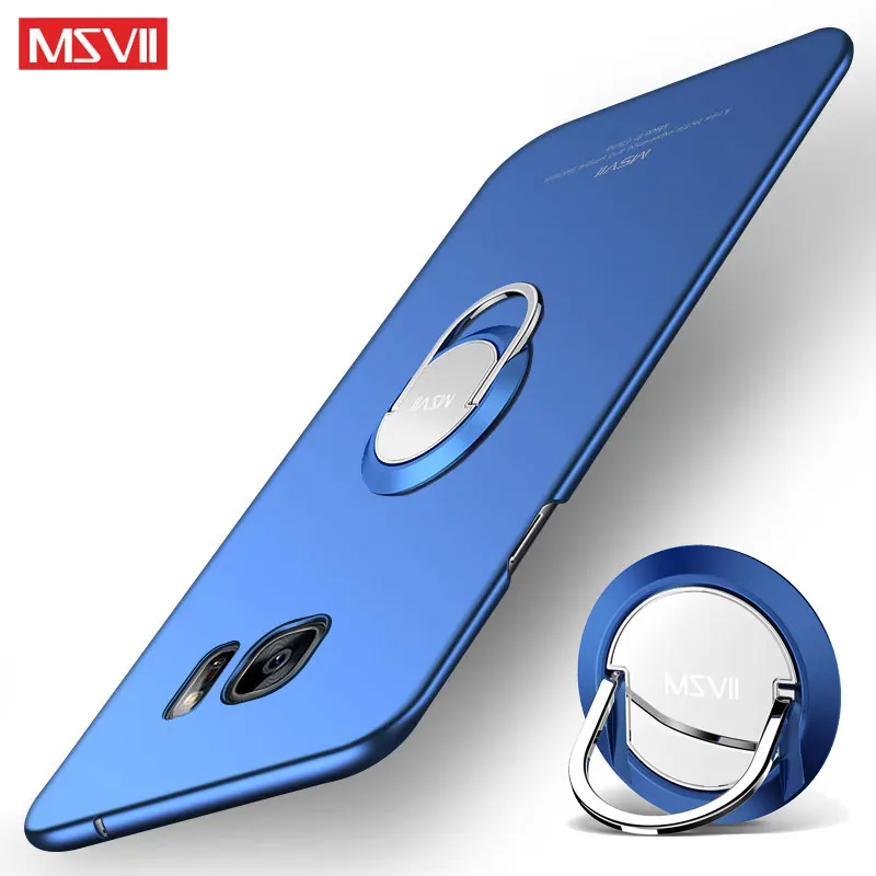 Для samsung Galaxy S6 Чехол MSVII палец кольцо тонкий чехол для samsung S6 S 6 Edge жесткая задняя крышка из ПК чехол для Galaxy S6 Edge
