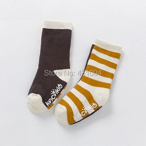 Kacakid/новые детские носки модные махровые в полоску для детей толстые зимние