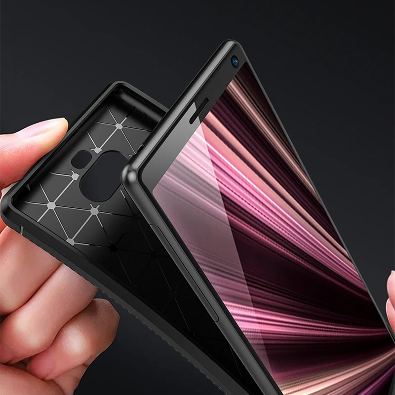 Углеродного волокна чехол для телефона sony xperia-XZ2 xperia XA xa3 ультра тонкий xperia-xz с
