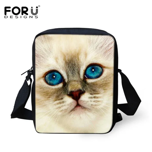 FORUDESIGNS/горячая распродажа, женские сумки-мессенджеры с 3D изображением животных, кошачья собака, голова, кросс-боди, забавные сумки для путешествий, женские маленькие сумки, женская сумка - Цвет: CA4906E