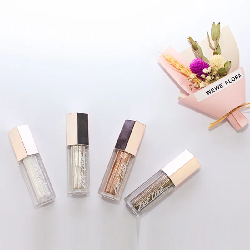 4 цвета s блестящие жидкие тени для век Алмазный мерцающий водостойкий