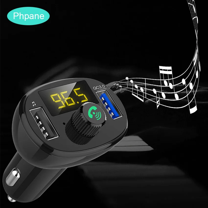 Громкой связи Bluetooth FM передатчик 4 2 USB Авто QC3.0 автомобильное зарядное устройство