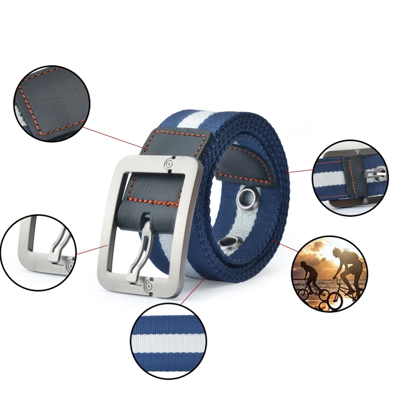 

Men's Nylon Belt Leisure strap Student Outdoor Sports high quality mens striped military waist belt Ceinture Femme