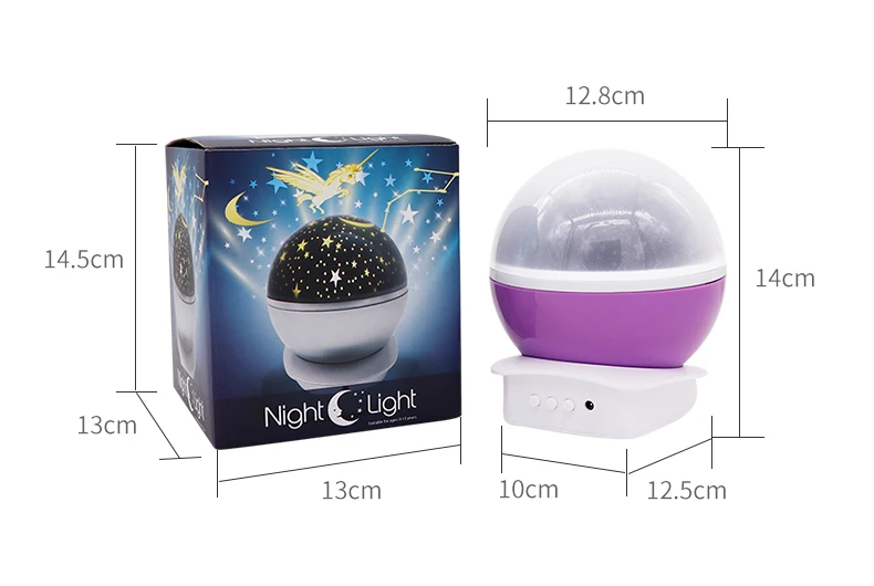 LED Unicorn Baby Night Light Rotating Projector Lamp Children Starry Lighting | Лампы и освещение