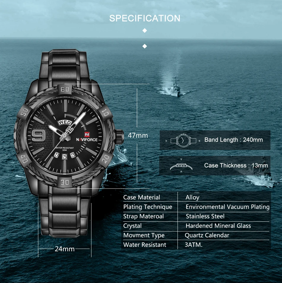Новинка NAVIFORCE мужские креативные бизнес водонепроницаемые часы Мужские Модные Спортивные кварцевые наручные часы Мужские часы Relogio Masculino