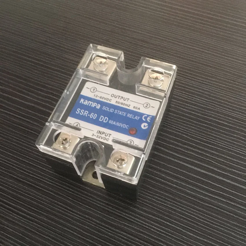 DC 60A Input 3-32VDC Control Output 12-60VDC SSR Single Phase Solid State Relay SSR-60DD Black Relay(SSR-60DD) | Обустройство дома
