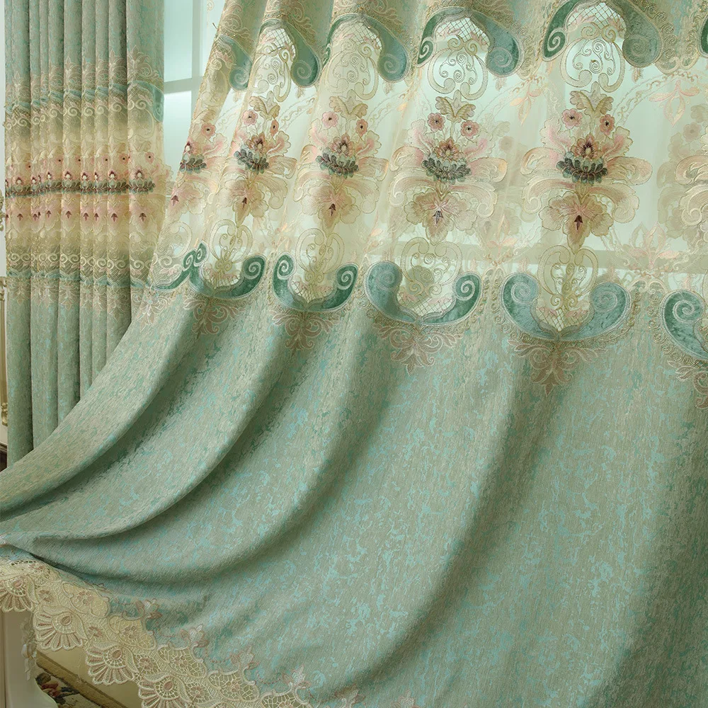 Современные жаккардовые шторы с вышитыми цветами на заказ тюлевые окна для