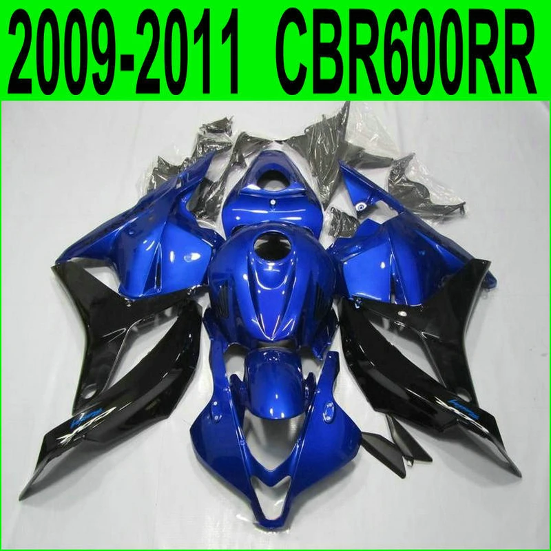 Инжекционный обтекатель кузова комплект для Honda CBR600RR 09 10 11 черно голубые