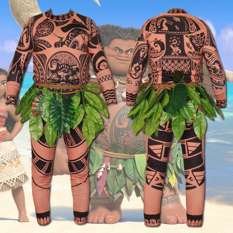 Movie Moana Maui карнавальный костюм полный комплект vaiana в стиле Мауи на Хэллоуин