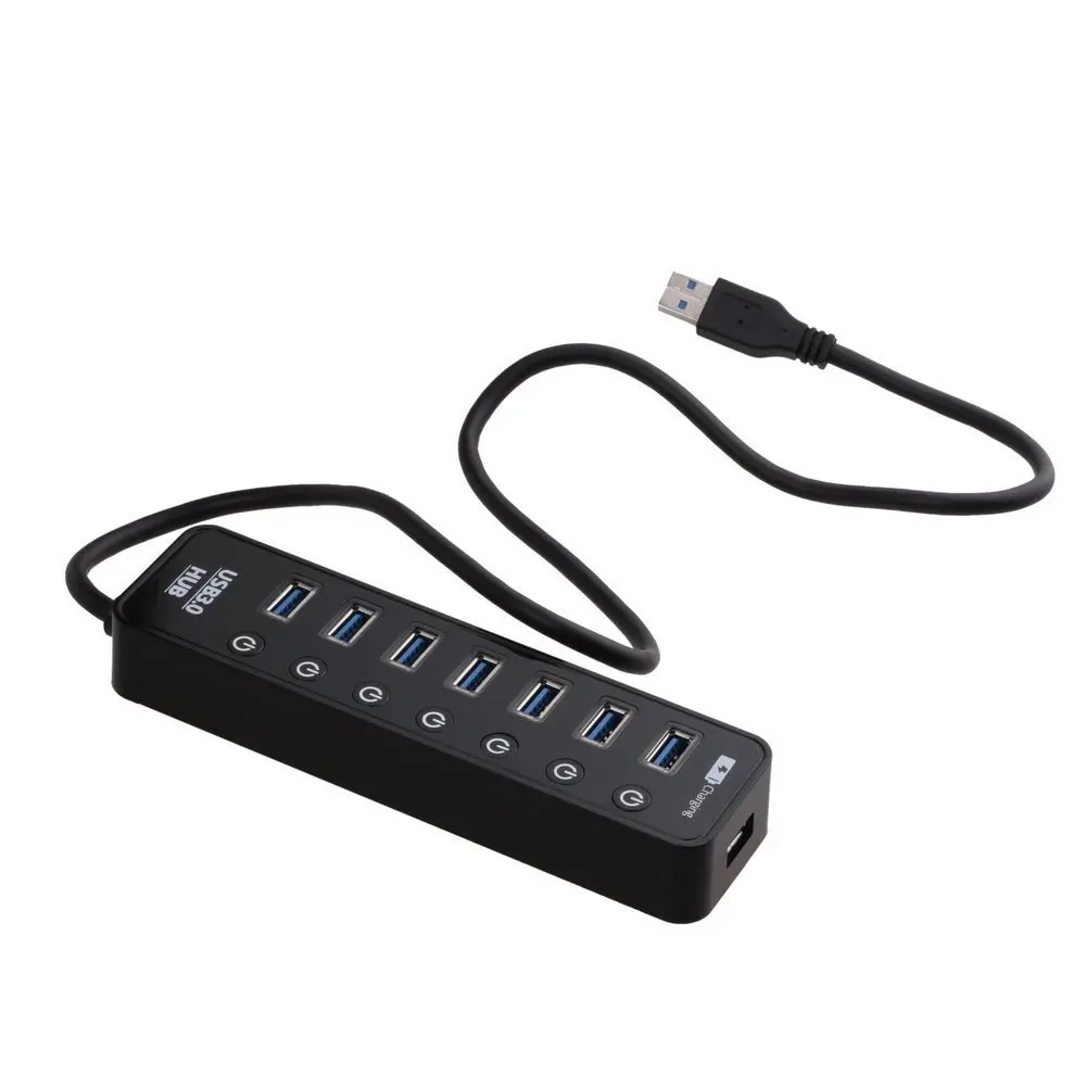 USB 3 концентратор 0 7 портов с зарядкой питания и переключателем разветвитель