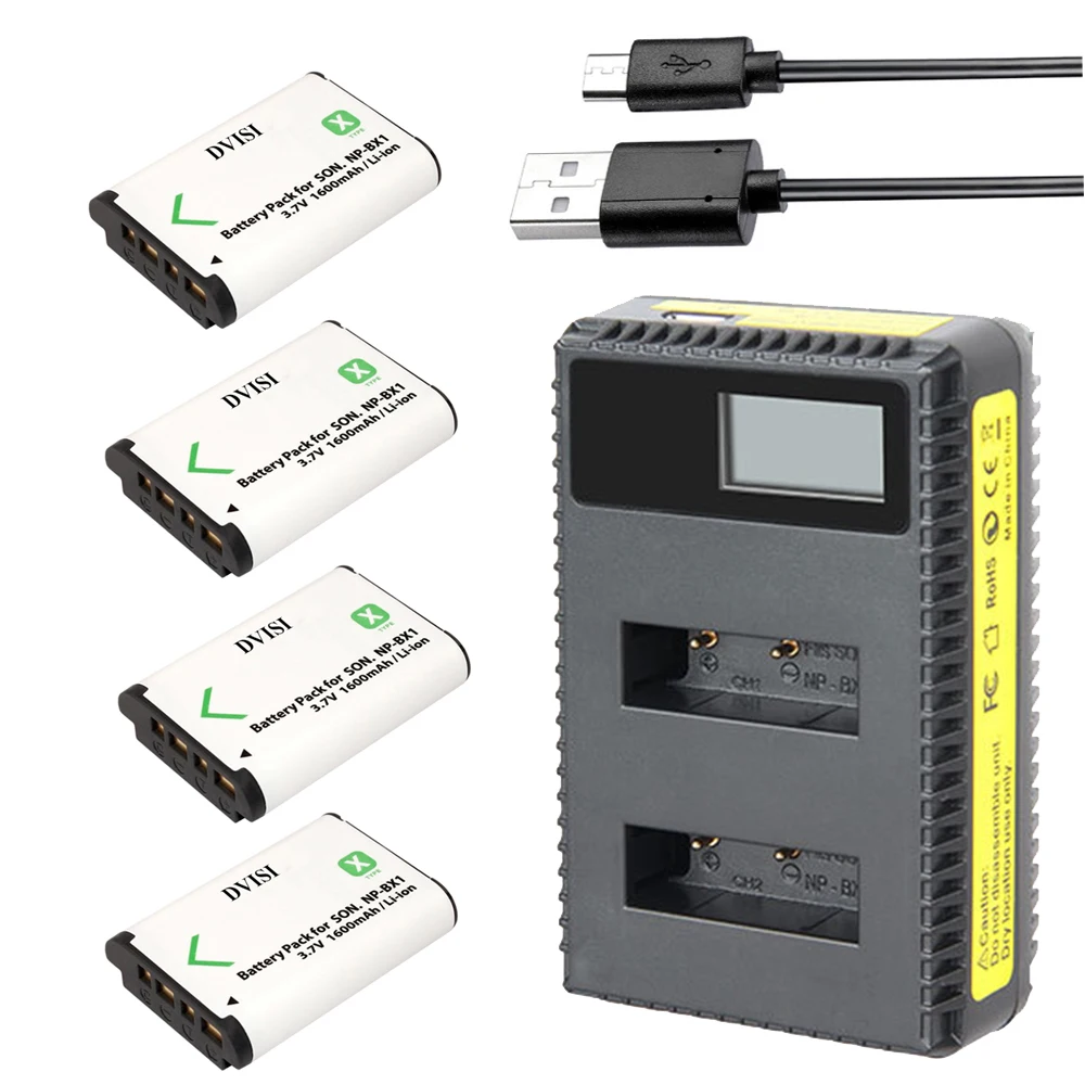 Зарядное устройство с двумя USB портами + 4 аккумулятора 1600 мАч Аккумулятор для