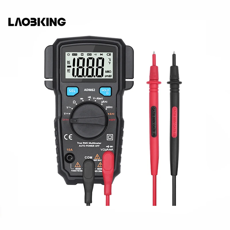 ADM62/66 Auto Range True RMS Digital Multimeter DC/AC Ammeter Car Voltmeter Voltage Indicator Better than mastech MS8239C | Инструменты