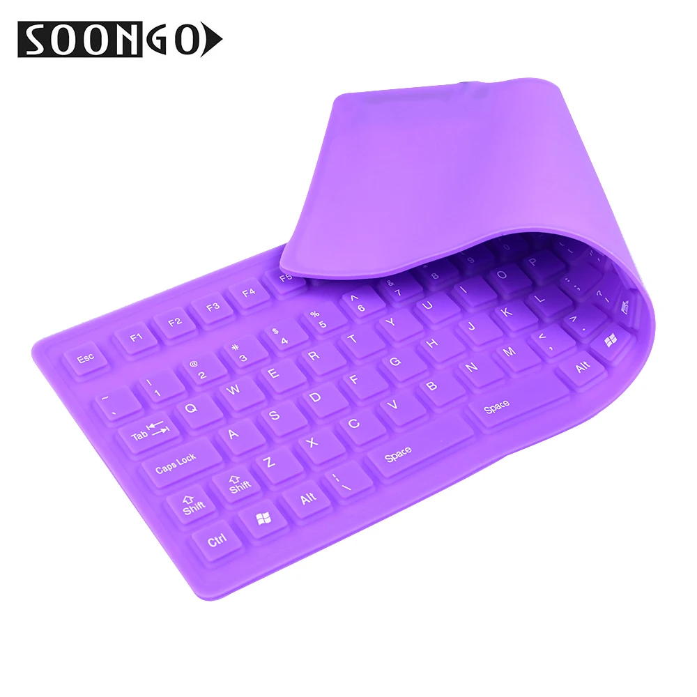 Проводная силиконовая клавиатура USB гибкая тонкая складная клавиатура Teclado Clavier Gamer Мини ПК планшет ноутбук портативный