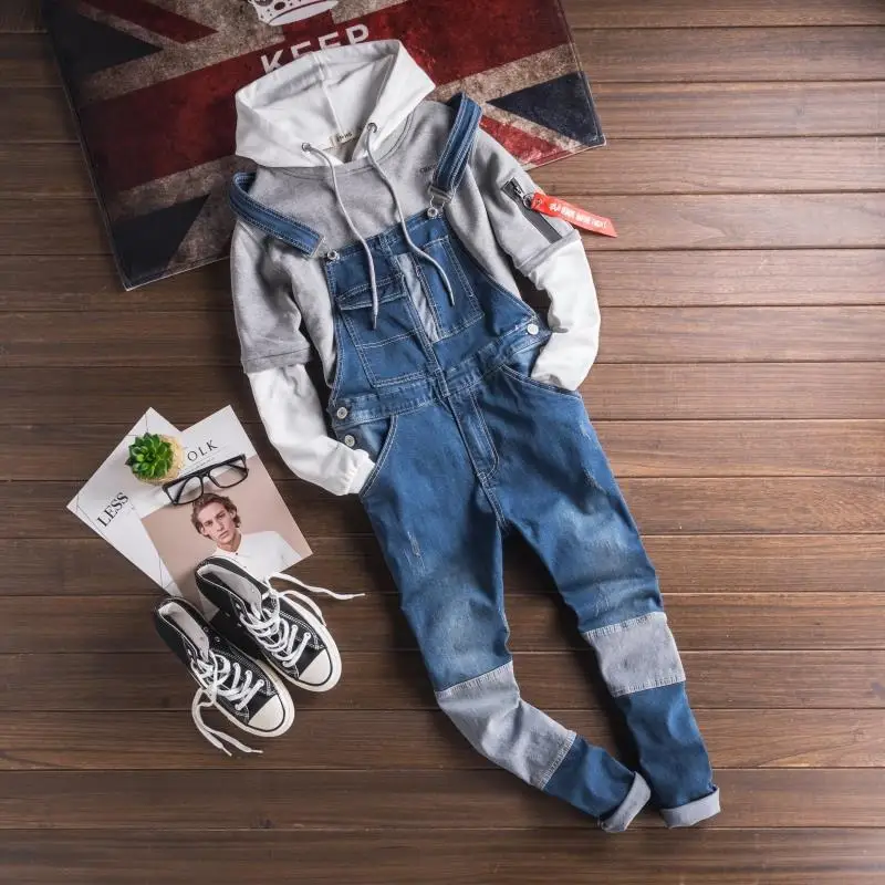 Модный мужской армейский зеленый комбинезон в японском стиле мужские облегающие