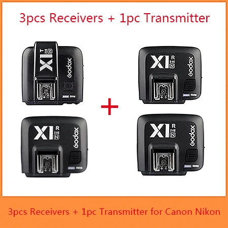 Receiver transmitter Godox X1T ttl 2,4G HSS 1/8000s Беспроводной студийный триггер передатчик для sony Olympus Canon Nikon Panasonic Fuji DSLR камеры - Цвет: Receiver transmitter