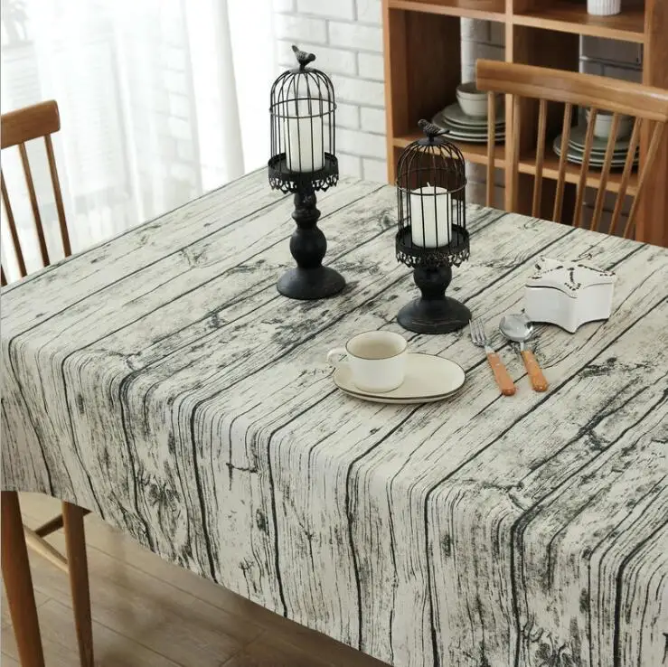 Прямоугольная ткань для журнального столика из хлопка и льна обеденная с