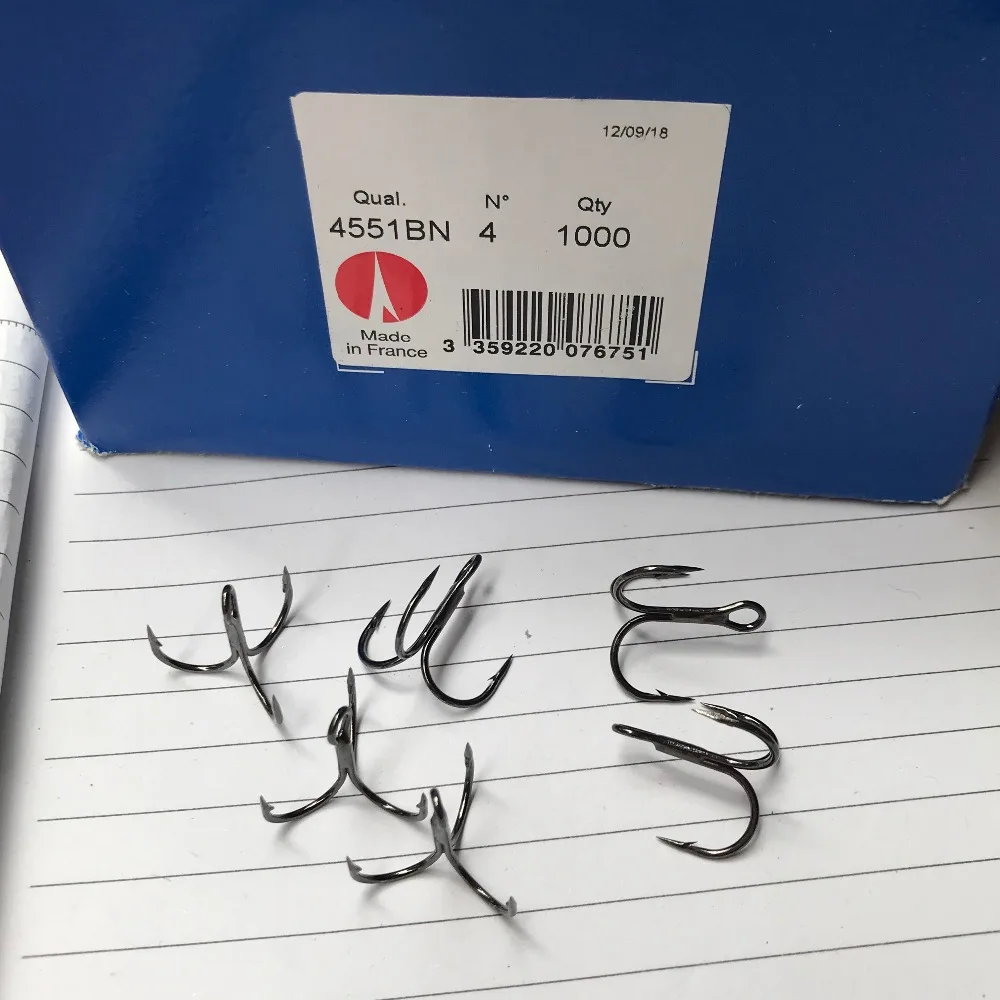 

NEW 25pcs VMC Size 4 4551BN X-Strong Round Treble Fish Fishing Hooks lures and plugs