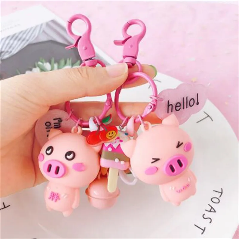 WKOUD розовая свинья пара брелок для влюбленных подарок прекрасный ключей женщин