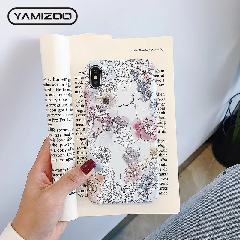 YAMIZOO 3D рельефный светящийся/цветочный/роскошный/Жесткий Чехол для iPhone 7 чехол