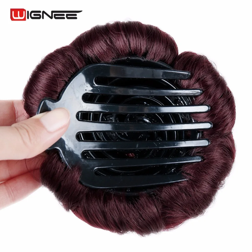 Wignee женские волосы булочка Пончик шиньон с пластилиновой расческой высокая