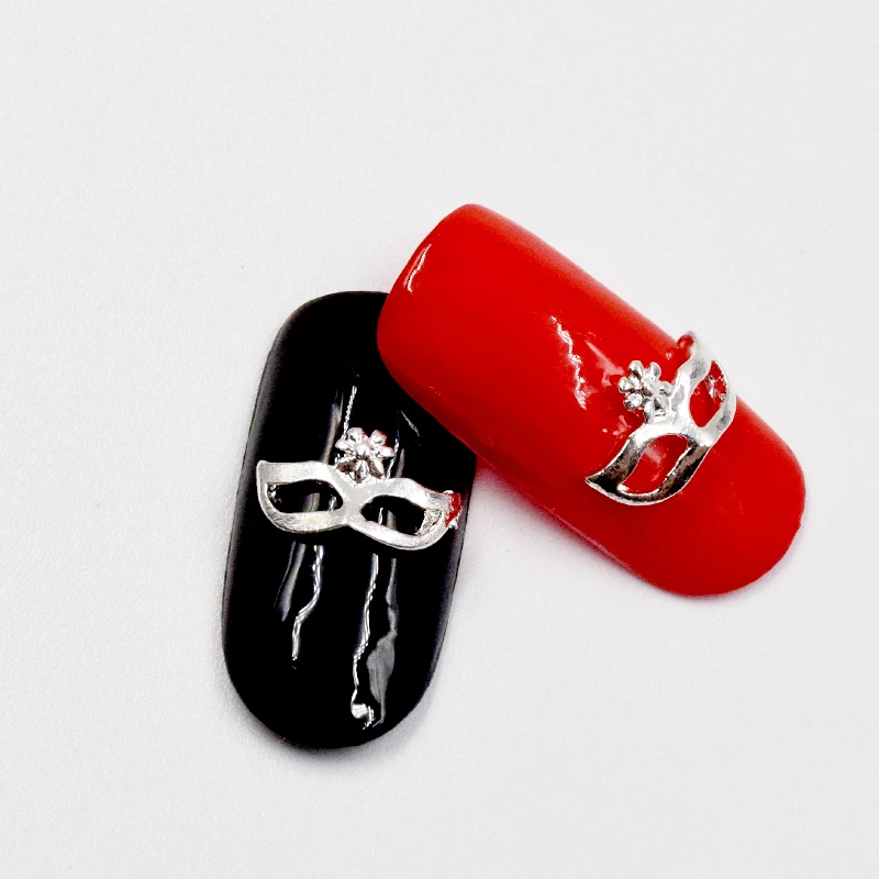 10pcs Manicure Silver mask 3D Nail Art Decoration Alloy Charms Nails Glitter Rhinestones Supplies SS386 | Красота и здоровье