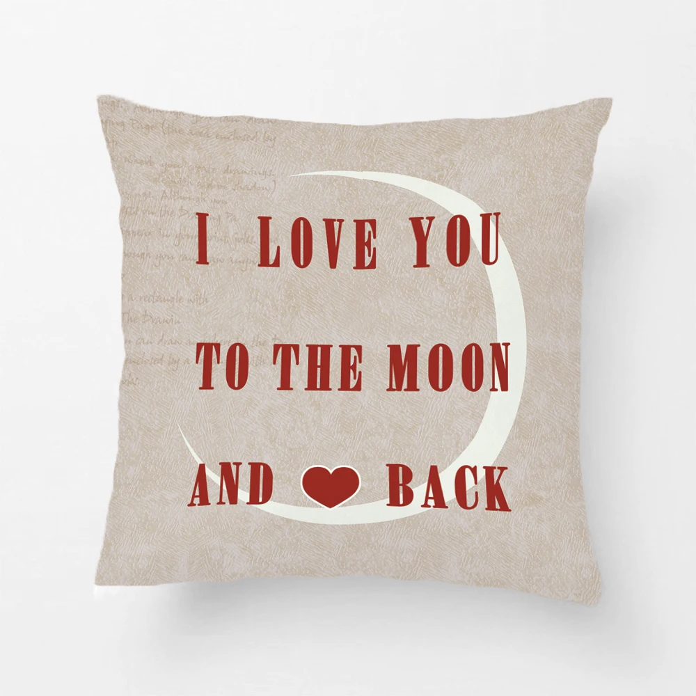 Наволочки с надписью I Love You To The Moon и Back Throw милые наволочки для свадебного декора