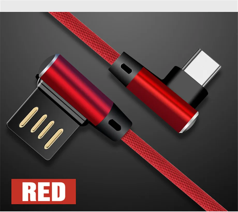 3A usb type C mi cro 90 градусов кабель для samsung Galaxy S10 S9 Plus HuaWei Xiaomi mi 8 6 type C 3 USB C кабель передачи данных для быстрой зарядки