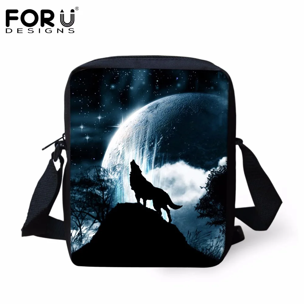 FORUDESIGNS, Женская Мини сумка через плечо, Ретро стиль, 3D, волк, кошка, женская сумка стрейч на плечо для дам, сумка-мессенджер, Mochila Infantil