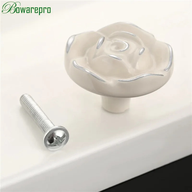 31MM Single Handle Мебельные ручки bowarepro Rose Tiradores Para Cajones дверные ручки комода ручка кухонного шкафа Ручка для дверцы шкафа - Цвет: 31MM Single Handle