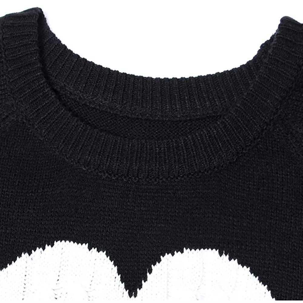 Autumn Women's Sweater Casual Street Clothes Moderate Knitting Pullover Lady Plus Size Hiver Heart Pattern Long Sleeve | Женская