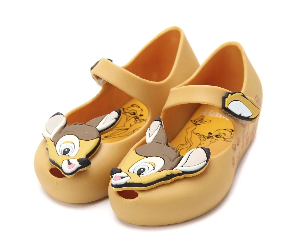 Mini Melissa/Новинка 2019 года дизайнерская прозрачная обувь с рисунком оленя детские