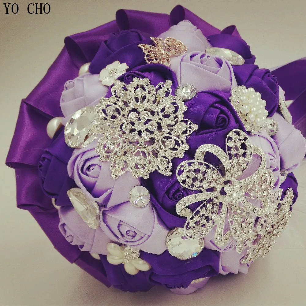 Букет невесты ручной работы с цветами и бриллиантами ювелирные изделия