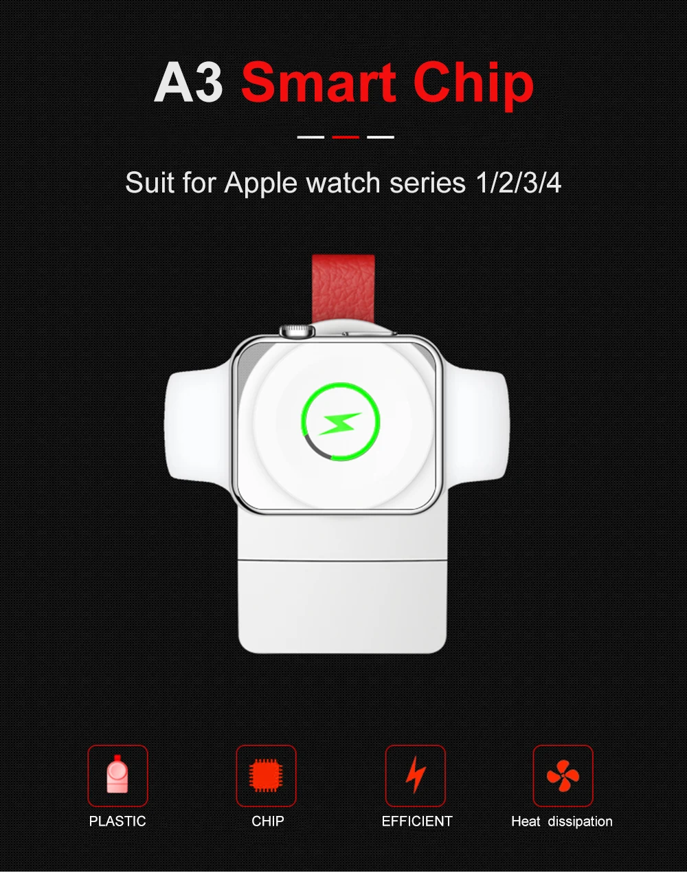 SIKAI Беспроводной быстро Зарядное устройство для наручных часов Apple Watch Series 4/3/2/1 Мини Портативный зарядки часы док-станция для наручных часов iWatch, 4 безграничный Зарядка Док-станция
