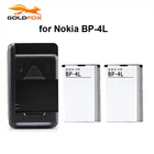 Аккумулятор GOLDFOX для мобильного телефона Nokia E61i E63 E90 E95 E71 6650F N97 N810 E72 E52 BP4L, 1500 мАч, зарядное устройство, 2 шт.