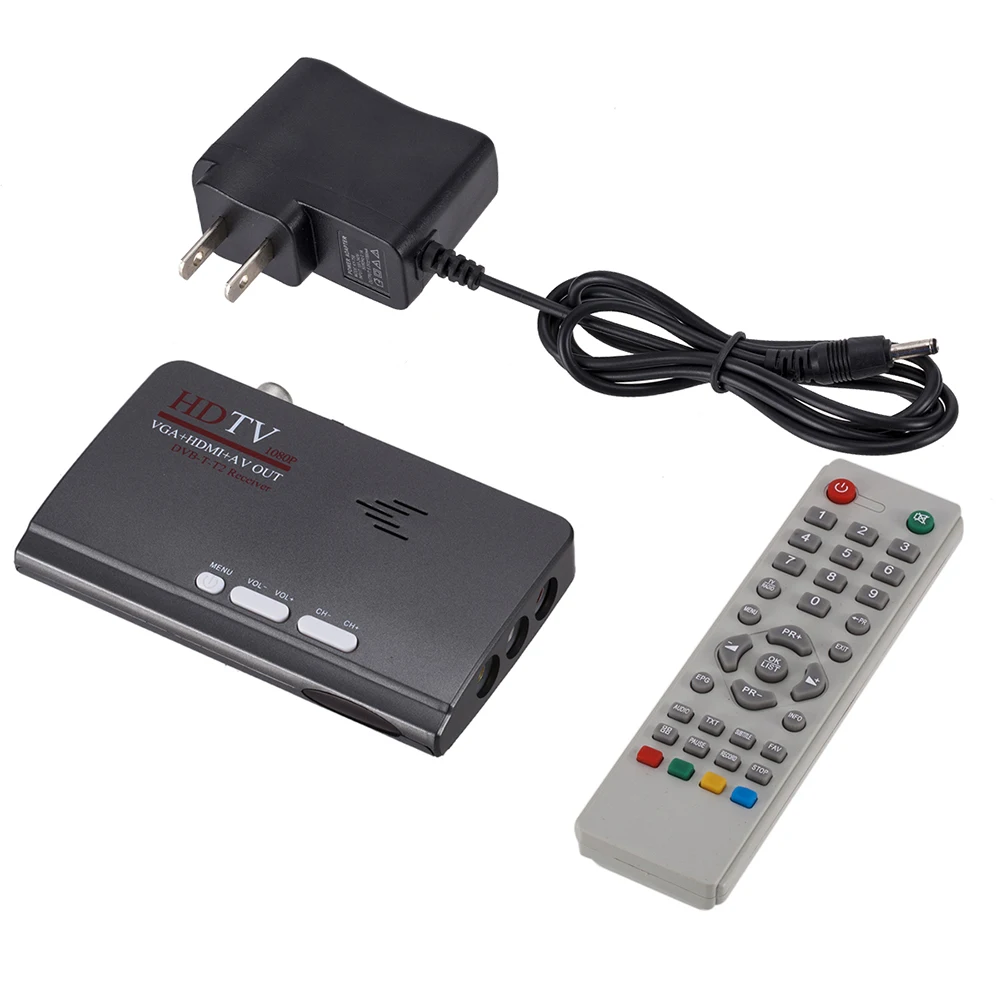 1 шт. HDMI DVB-T/DVB-T2 ТВ-тюнер приемник DVB T/T2 TV Box VGA AV CVBS 1080P цифровой HD спутниковый