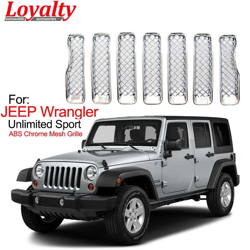 Хромированный гриль из АБС пластика для JEEP Wrangler 2018 неограниченная Спортивная