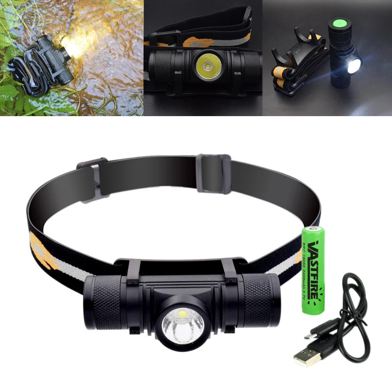 

6 Modes Stepless Dimming USB Charging IPX6 50-1000LM Waterproof Headlamp Cycling Hunting Camping L2 LED Rechargeable 18650