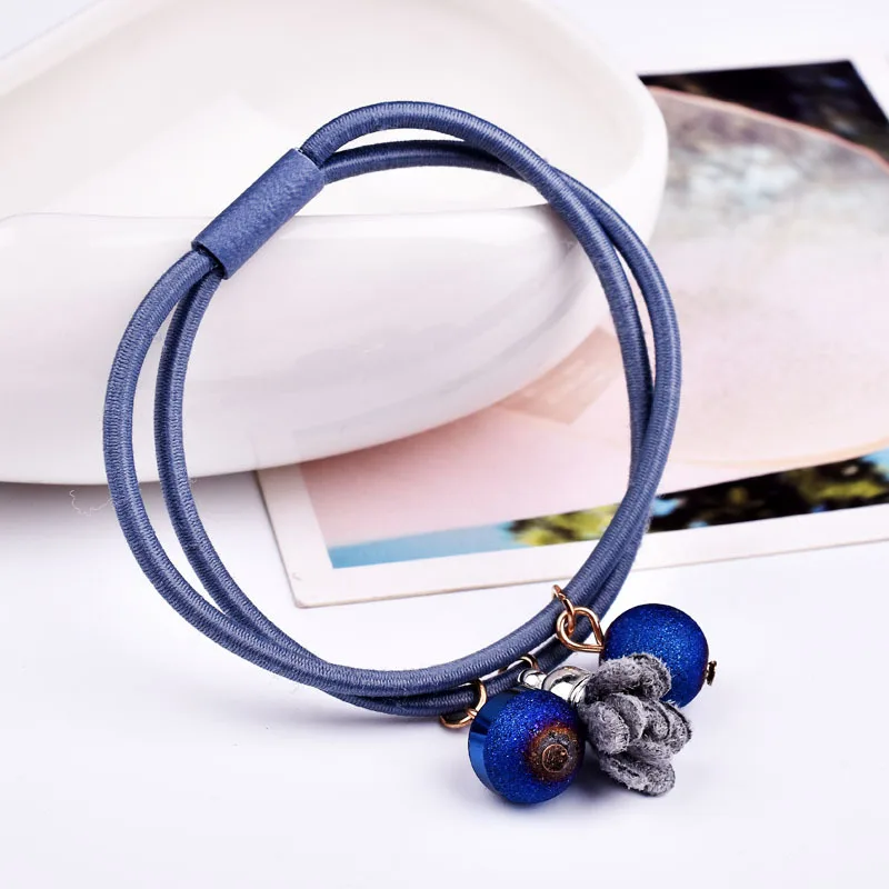 

8 pcs handmade fashion easy to match small fresh hair rope ribbon pearl flower small daisies rubber band sweet cute simple gift