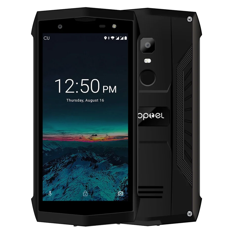 Черный POPTEL P8 4G LTE прочный телефон IP68 Водонепроницаемый Пылезащитный для лица ID 5,0 дюймов 3750 мАч Android 8,1 16 Гб NFC 5MP+ 8MP смартфон - Цвет: Черный