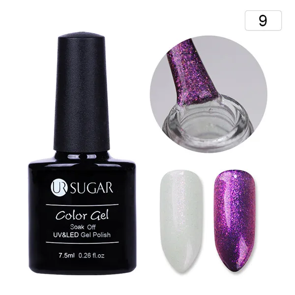 Color 9 Ur Sugar 7,5 мл замачиваемый УФ серии Хамелеон Гель-лак Блестящий Звездный лак гель УФ светодиодный лак для ногтей маникюр - Цвет: Color 9