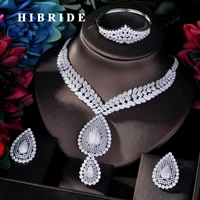 hibride elegant women aaa micro aaa cubic zircon bridal big jewelry sets for women wedding party accessories jewelry n 773